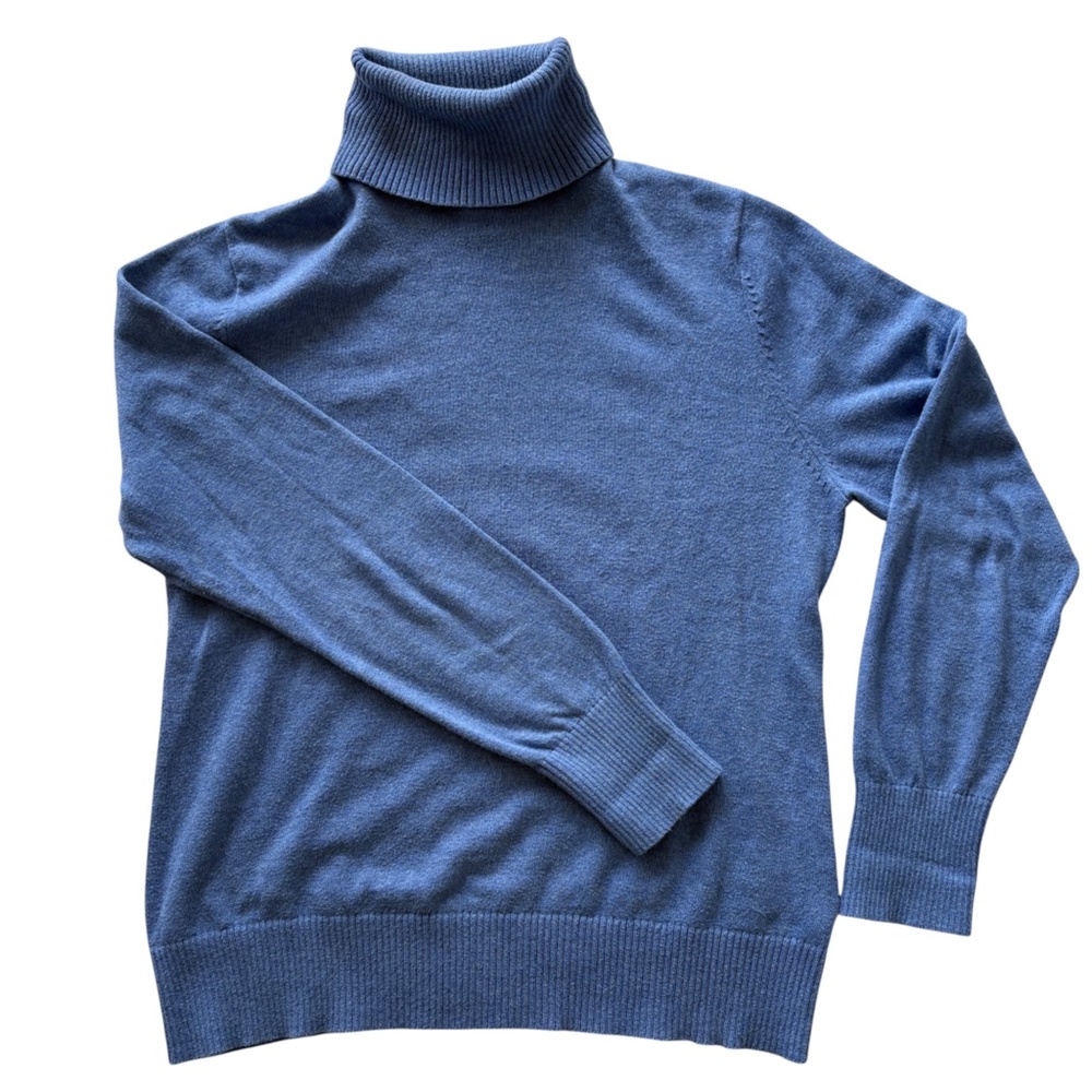 Blue LLBean Cotton Cashmere Blend  Sweater Small Petite